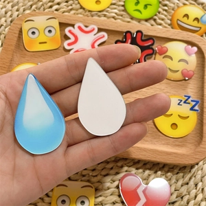 Cute blue water drop Emoji acrylic charm for DIY hair accessories and brooches