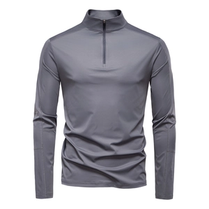 Men Half Zip T Shirt Long Sleeve UV Sun Protection Quick Dry Athletic Sports Top Breathable Slim Fit Polyester Spandex