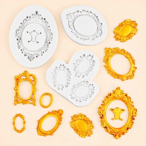 Moules en silicone de style baroque pour décoration de gâteaux en fondant et chocolat doré