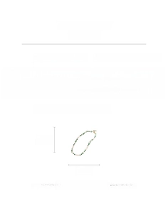 Size chart for malachite shell pearl necklace showing 44.3cm length and 0.7cm bead diameter