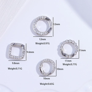 Chiusure a molla in argento S925 con zirconi per la creazione di gioielli fai da te
