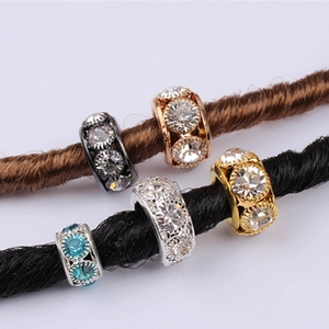 Perline distanziatrici con strass scintillanti in argento, oro e rosa per gioielli fai da te