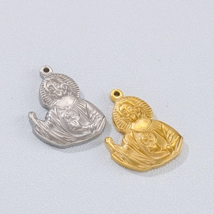 Jesus Sacred Heart Portrait Pendant Stainless Steel Religious Hip Hop Retro Charm For Necklace