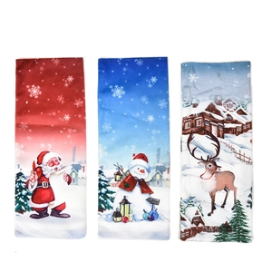 Three-piece Christmas wine bottle covers featuring Santa, Snowman, and Reindeer designs
