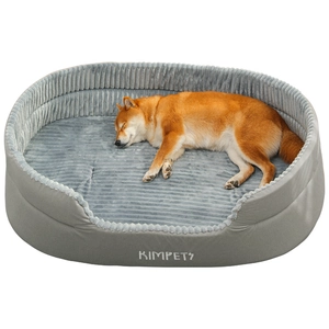 Washable 3D padded gray pet bed with reversible plush interior for dogs and cats