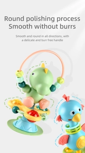 Detail showing round polishing process and smooth surface of baby suction cup rattles