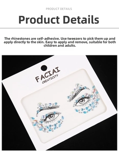 Macro detail of acrylic face gems with adhesive backing for crystal makeup looks