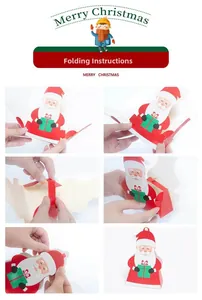 Step-by-step assembly guide for a Santa Claus themed Christmas paper gift candy box