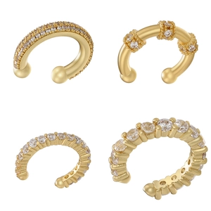 Mode Messing Zirkon C Form Ohrklemme Clip On Ohrringe Ohne Piercing Knorpel Minimalistischer Pendlerstil Damen Schmuck