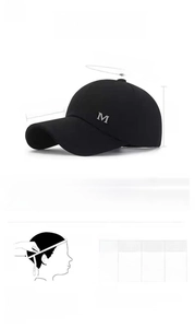 Size chart showing adjustable 55-60cm baseball cap measurements and head circumference guide