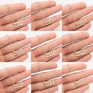 Detailed grid display of gothic style gold year pendants from 2007 to 2015