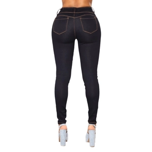 Jean skinny élégant à taille haute pour femme en bleu foncé avec coupe ajustée
