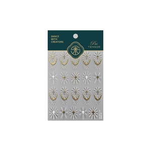 Stickers ongles gothiques croix dorée M-1309 avec motifs de chaînes rayonnantes