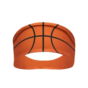 Gros plan du bandeau de sport orange avec un motif de texture de basket-ball noir