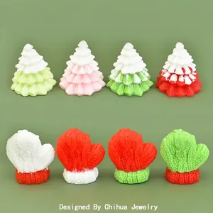 Christmas Resin Miniature Charms Christmas Tree And Glove 3D DIY Craft Decoration For Cream Glue Scrapbooking Micro Landscape