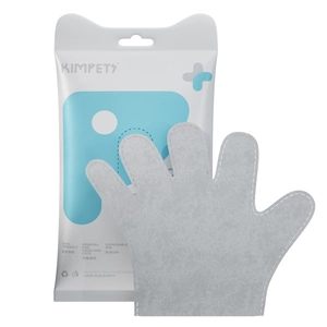 Kimpets disposable five-finger pet grooming gloves for cats and dogs waterless SPA