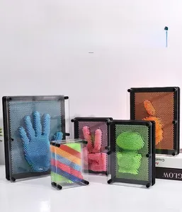 Multiple sizes and colors of creative 3D pin art toys featuring high-density plastic pins