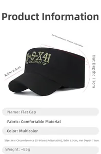 Detailansicht der schwarzen Camo-Militärmütze mit gesticktem U.S. ARMY Schriftzug