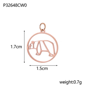 Rose gold hollow bear pendant for DIY jewelry making, size 1.7x1.5cm, Weight 0.7g