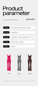Detailansicht des Materials und der Farboptionen für den Workout-Jumpsuit in Rot und Grau