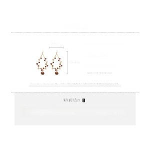 Detail view of crystal fringe earrings with dimensions 6.8cm length and alloy material