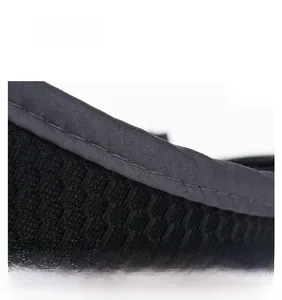 Detailed close-up of high-density stitching and mesh texture on sun hat brim edges