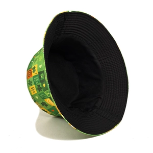 Reversible St. Patrick's Day bucket hat with clover print and patchwork color design