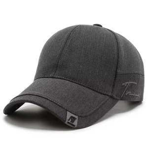 Men Baseball Cap Cotton Breathable Sun Protection Outdoor Sports Hiking Hat Adjustable Metal Buckle Curved Brim Retro