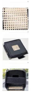 Detailed view of foldable bamboo and black felt tissue box showing material and structure