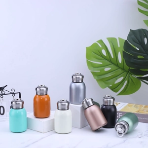 Miniature 304 stainless steel thermal mugs in various colors with metal handle lids