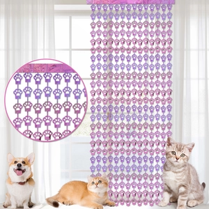Rideau De Pluie Empreinte De Patte Dos De Franges En Aluminium Laser Holographique Pour Fête Anniversaire Chien Chat Décor