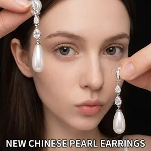 Lange Quasten Ohrhänger Legierung Strass Kunstperle Mit 925 Sterling Silber Ohrstecker Elegante Blumen Schmetterling Schmuck Für Damen
