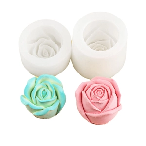 3D rose flower silicone mold set for candles, cakes, and chocolates with finished rose models
