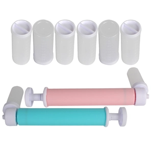 Manual cake airbrush set with 2 pumps and 6 clear jars for baking coloring decoration