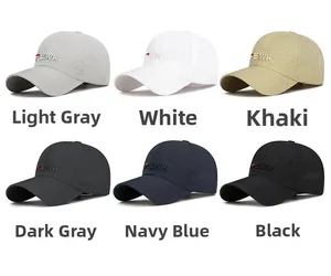 Matrix view of six breathable quick-dry baseball caps in various colors with FEWK embroidery