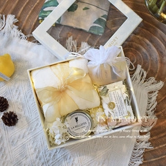 Luxe geschenkdoos set met geurkaars handdoek zeep voor huwelijk feest decoratie 1st