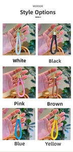 Braided leather keychains with gold metal hardware in six vibrant colors