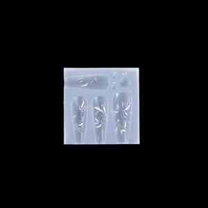 Detailed macro view of 3D floral silicone mold for nail art and DIY resin crafts