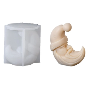 DIY Christmas moon Santa silicone candle mold for handmade soaps and aromatherapy gifts