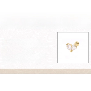 Spécifications techniques détaillées et dimensions du piercing coeur en argent 925