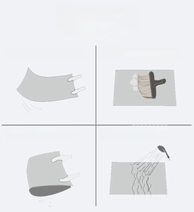 Detailed cleaning guide for non-slip hallway mats featuring four maintenance steps