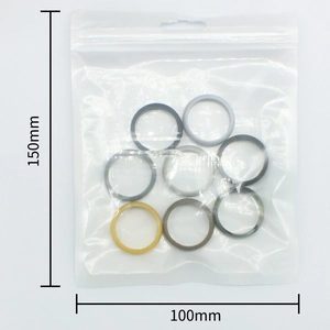 Set of 8 silicone rings for men in various colors shown in 150mm x 100mm packaging