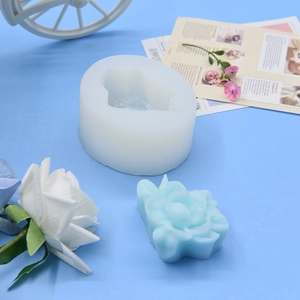 Stampo in silicone 3D a forma di fiore per sapone, candele e decorazioni per dolci