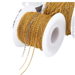 2-meter stainless steel sunflower chain in gold and silver finish for DIY jewelry making