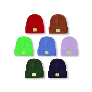 Chic frog knit beanies for men and women available in seven vibrant colors for winter