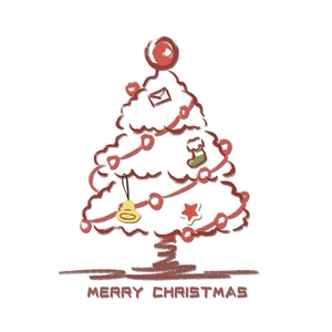 Christmas tree window static sticker with Merry Christmas text for festive holiday decor