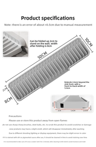 Detailed view of grey silicone sink drainage mat with dimensions 50x10cm for splash guard