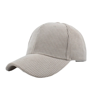 Classic beige corduroy baseball cap for men and women featuring a minimalist solid design