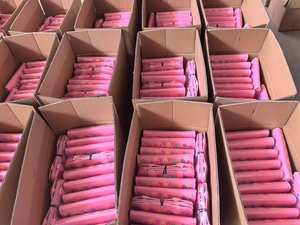 Pink ocean pattern felt stationery bags with zippers and handles in bulk packaging