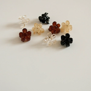 Mini Pinces À Cheveux Fleur Acrylique Résine Petites Épingles À Cheveux 5 Pétales Pinces Latérales Rétro Pour Femmes Filles